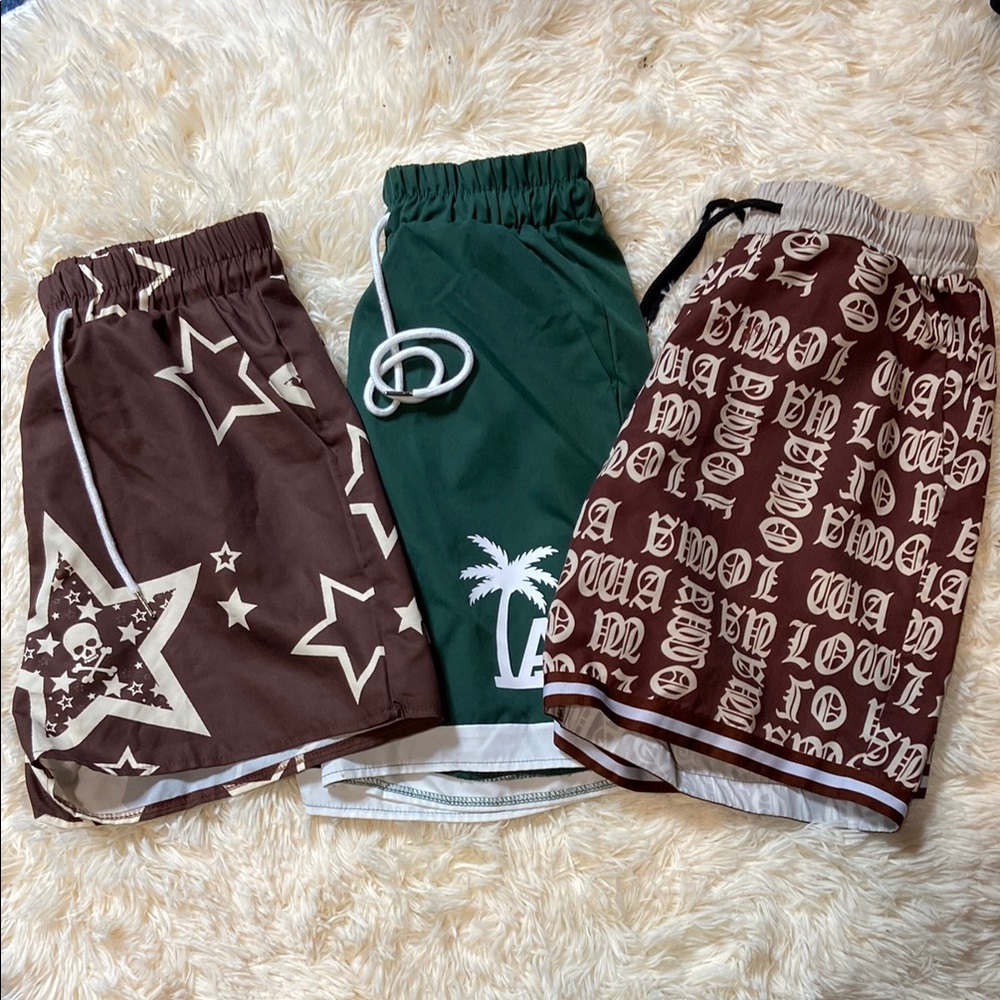 ROMWE Athletic Shorts in Green and Brown‎ for Active Comfort